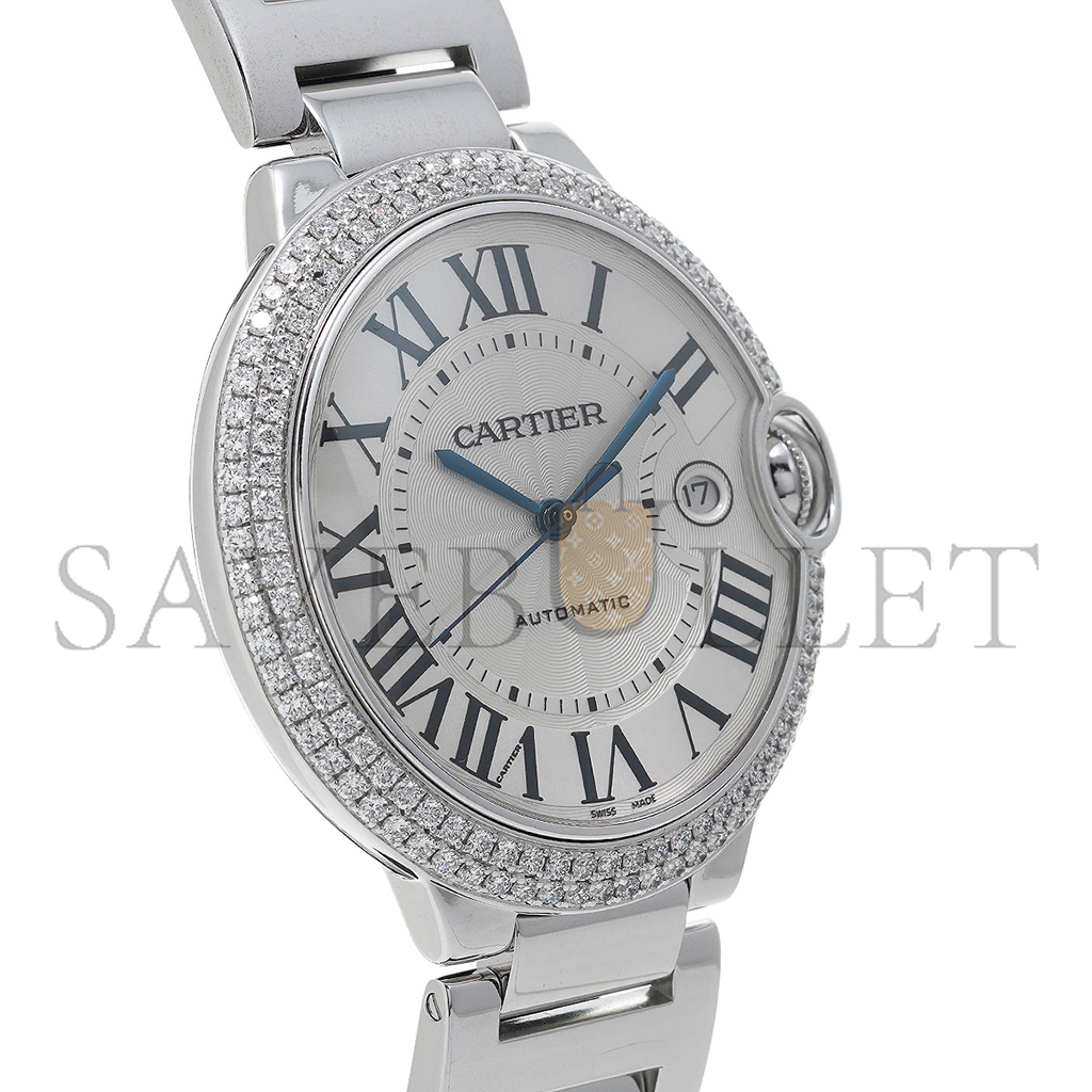 CARTIER BALLON BLEU DE 42MM SILVER MEN'S WATCH WE9009Z3